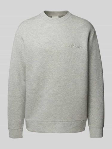 CK Calvin Klein Sweatshirt mit Label-Detail Modell 'SPACER' in Kitt, G...