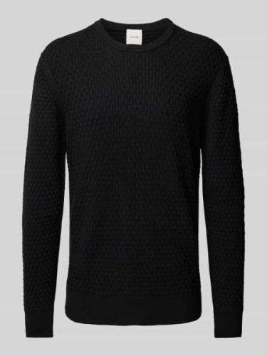 CK Calvin Klein Strickpullover mit Strukturmuster in Black, Größe L