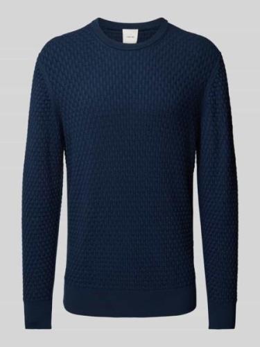 CK Calvin Klein Strickpullover mit Strukturmuster in Blau, Größe L