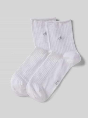 CK Calvin Klein Socken mit Label-Detail im 2er-Pack in Weiss, Größe 35...