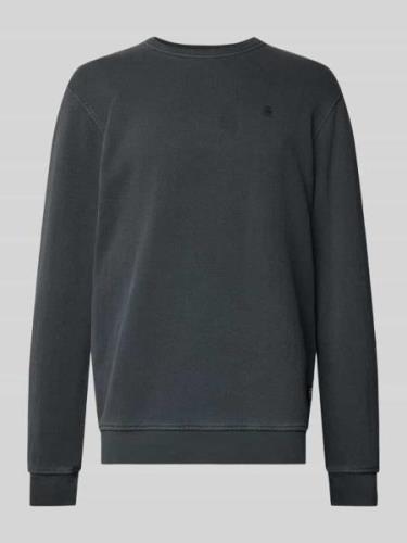 G-Star Raw Sweatshirt mit Label-Stitching in Anthrazit, Größe L