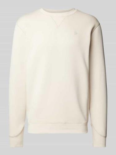 G-Star Raw Sweatshirt mit Rundhalsausschnitt und Logo-Stitching in Off...