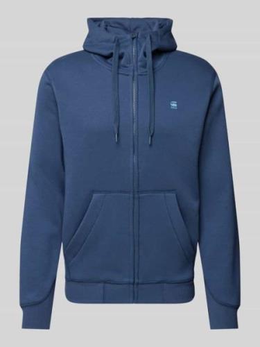 G-Star Raw Sweatjacke mit Kapuze und Logo-Stitching in Bleu, Größe L