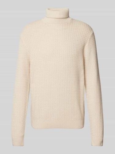 SELECTED HOMME Rollkragenpullover mit Strukturmuster Modell 'ZIG' in O...