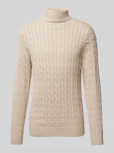 SELECTED HOMME Strickpullover mit Zopfmuster Modell 'RYAN' in Offwhite...