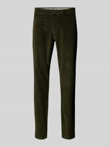 SELECTED HOMME Straight Fit Hose aus Cord Modell 'MILES' in Oliv, Größ...