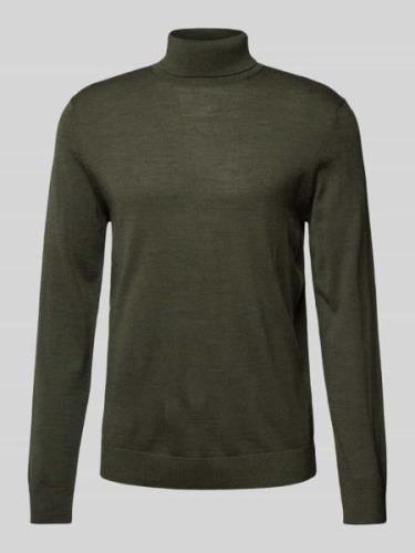 SELECTED HOMME Strickpullover aus Lanawolle Modell 'TRAY' in Dunkelgru...