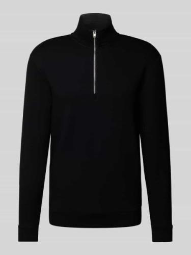 SELECTED HOMME Sweatshirt mit Troyer-Kragen Modell 'MANUEL' in Black, ...