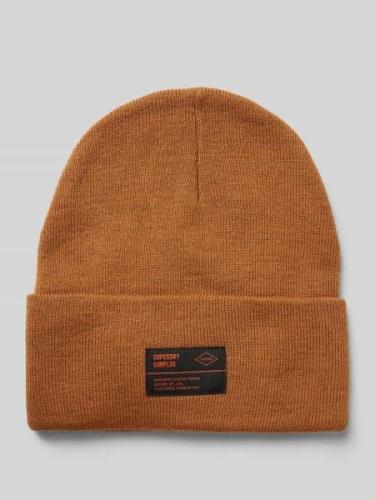 Superdry Beanie mit Label-Patch Modell 'WORKWEAR' in Camel, Größe 1