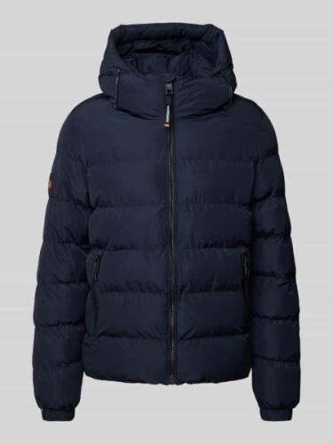 Superdry Steppjacke mit Reißverschlusstaschen in Marine, Größe XXL