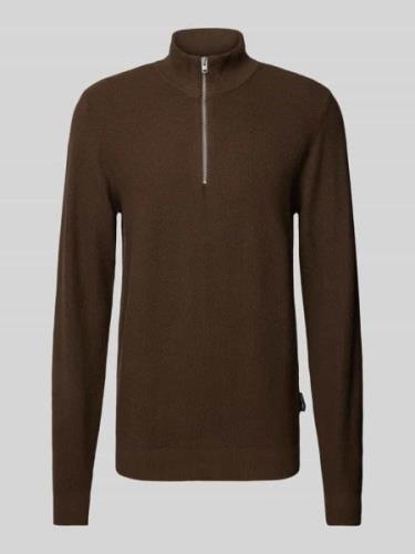 Casual Friday Strickpullover mit Troyer-Kragen Modell 'Karl' in Dunkel...