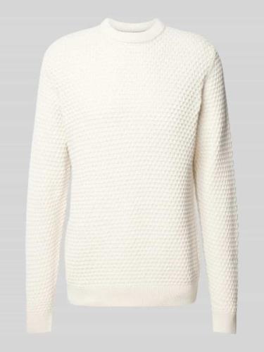 Casual Friday Strickpullover mit Strukturmuster Modell 'Karl' in Beige...