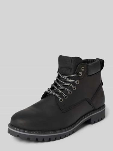 Jack & Jones Lederboots mit Label-Badge Modell 'QUEENSWAY' in Black, G...