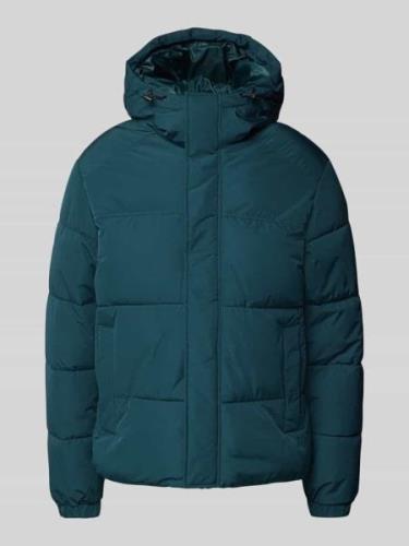 Jack & Jones Steppjacke mit Kapuze Modell 'BRADLEY' in Petrol, Größe L