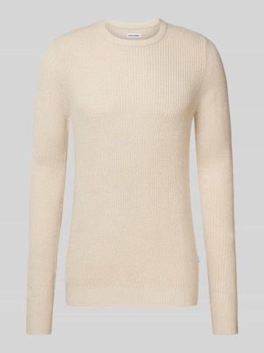 Jack & Jones Strickpullover mit Rundhalsausschnitt Modell 'LEWIS' in B...