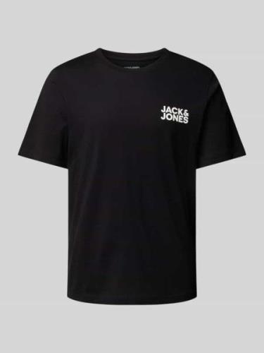 Jack & Jones T-Shirt mit Label-Print Modell 'ECORP' in Black, Größe M