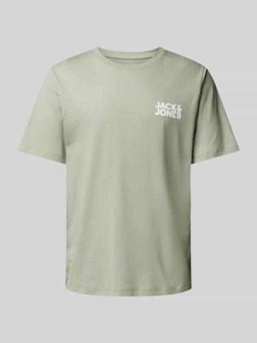 Jack & Jones T-Shirt mit Label-Print Modell 'ECORP' in Mint, Größe L