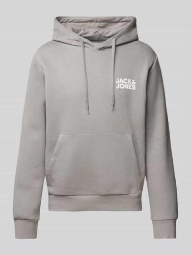 Jack & Jones Hoodie mit Label-Print Modell 'ECORP' in Hellgrau, Größe ...