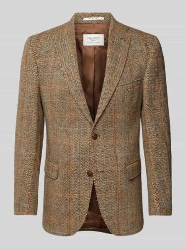 Carl Gross Regular Fit Harris Tweed Sakko aus Schurwolle mit Pattentas...