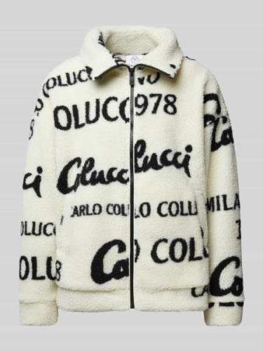 CARLO COLUCCI Sweatjacke mit durchgehendem Reißverschluss in Offwhite,...