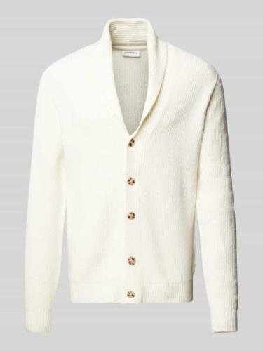 Lindbergh Strickjacke mit Knopfleiste in Offwhite, Größe L