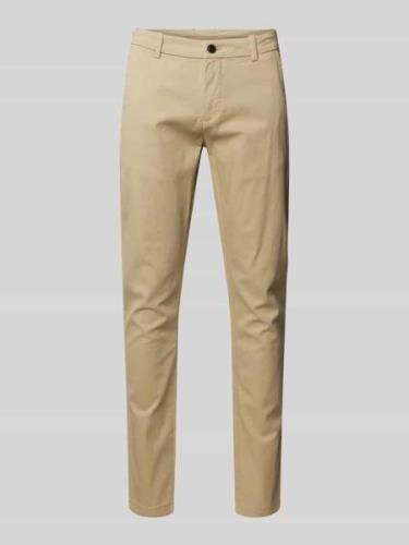 Lindbergh Slim Fit Chino mit Gesäßtaschen in Sand, Größe 31/30