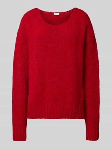 Milano Italy Oversized Strickpullover mit gerippten Abschlüssen in Rot...