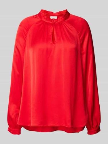 Milano Italy Blusenshirt mit elastischen Abschlüssen in Rot, Größe 36