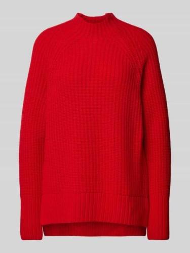 Milano Italy Strickpullover mit Stehkragen in Rot, Größe L