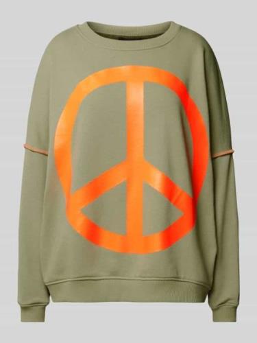 miss goodlife Sweatshirt mit gerippten Abschlüssen Modell 'Peace' in M...