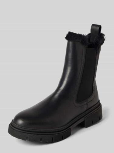 Tamaris Chelsea Boots mit Kunstfellbesatz in Black, Größe 38