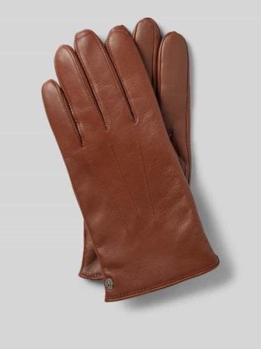 Roeckl Handschuhe aus Leder mit Ziernähten Modell 'Coburg' in Cognac, ...