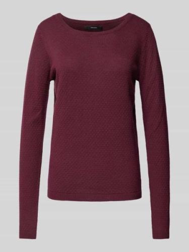 Vero Moda Regular Fit Strickpullover mit Rundhalsausschnitt 'CARE STRU...