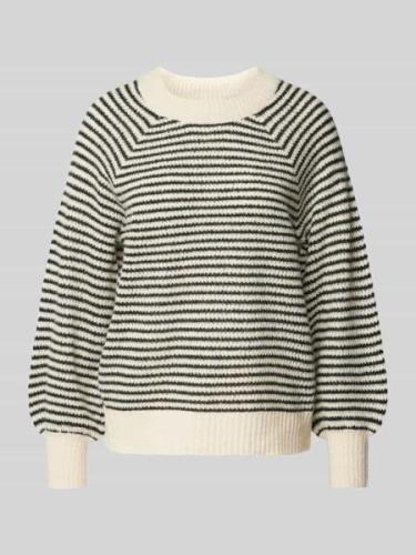 Vila Strickpullover mit Rundhalsausschnitt Modell 'SOFINA' in Beige, G...