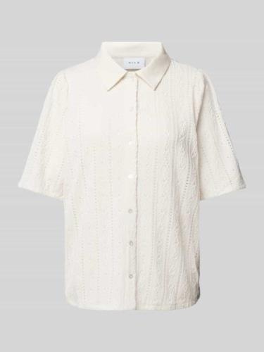 Vila Blusenshirt mit Allover-Stickereien Modell 'NOELLA' in Beige, Grö...