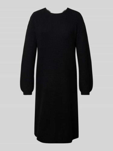 Only Strickkleid mit V-Ausschnitt Modell 'XENIA' in Black, Größe M