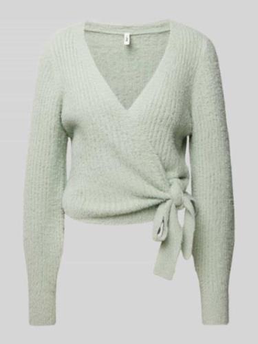 Only Loose Fit Cardigan in Wickel-Optik Modell 'AMANDA' in Schilf, Grö...