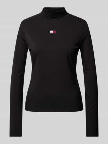 Tommy Jeans Slim Fit Longsleeve mit Rollkragen in Black, Größe L