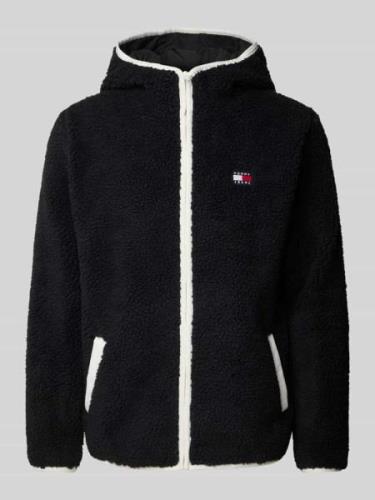 Tommy Jeans Sherpa Jacket mit Label-Patch in Black, Größe L