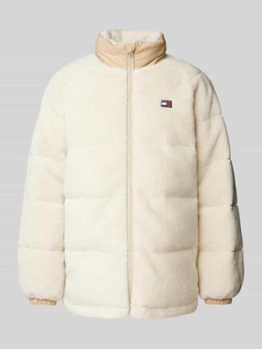 Tommy Jeans Jacke mit Teddyfell in Offwhite, Größe L