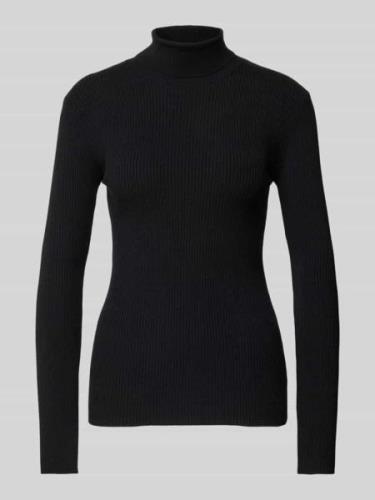 Pieces Slim Fit Rollkragenpullover in Ripp-Optik Modell 'MIRA' in Blac...