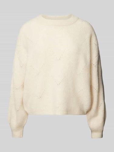 Pieces Loose Fit Strickpullover mit abstraktem Strickmuster Modell 'JE...