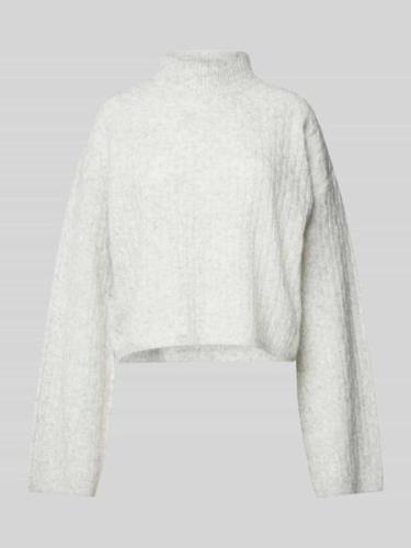 Noisy May Strickpullover mit Turtleneck Modell 'SMILLA' in Hellgrau Me...