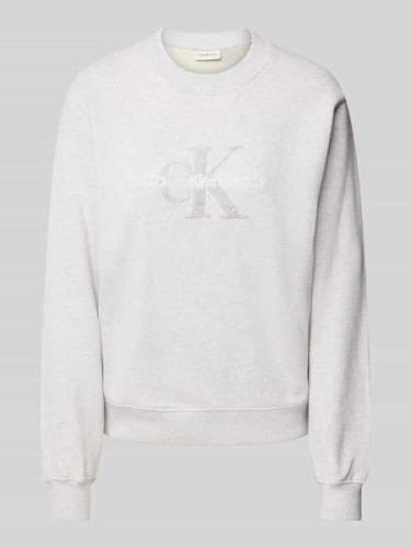 Calvin Klein Jeans Sweatshirt mit Label-Detail Modell 'CHENILLE' in He...