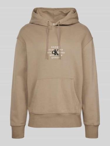 Calvin Klein Jeans Hoodie mit Label-Stitching in Beige, Größe L