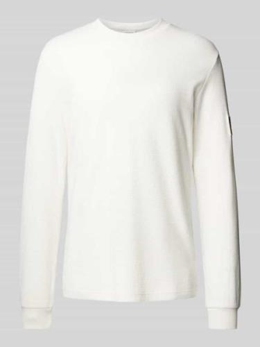 Calvin Klein Jeans Longsleeve mit Label-Patch in Offwhite, Größe L