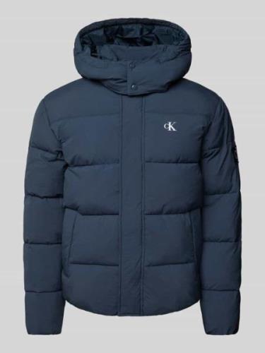 Calvin Klein Jeans Steppjacke mit Logo-Print in Dunkelblau, Größe XL