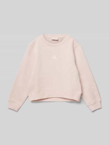 Calvin Klein Jeans Sweatshirt mit Rundhalsausschnitt in Apricot Melang...