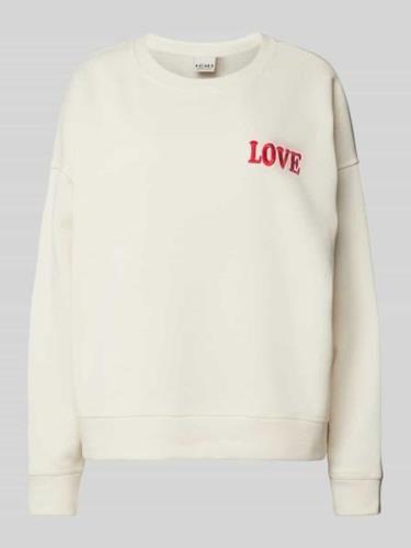 ICHI Sweatshirt mit Motiv-Stitching Modell 'MERELLA' in Offwhite, Größ...