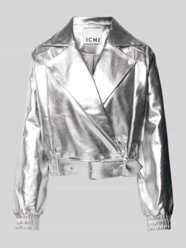 ICHI Jacke mit Reverskragen Modell 'KATE' in Silber, Größe L